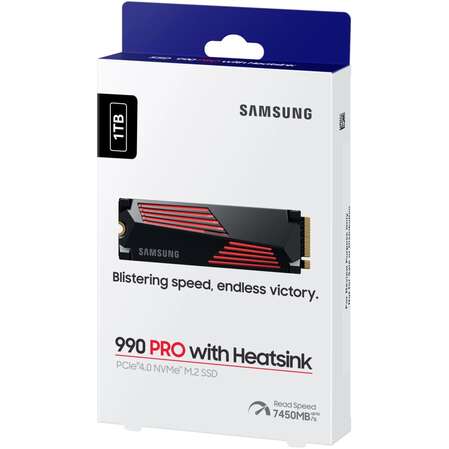 Внутренний SSD-накопитель 1000Gb Samsung 990 Pro with Heatsink RGB (MZ-V9P1T0GW) M.2 2280 PCI-E 4.0 x4