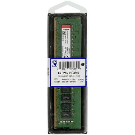 Модуль памяти DIMM 16Gb DDR4 PC21300 2666MHz Kingston (KVR26N19D8/16)