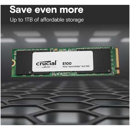 Внутренний SSD-накопитель 480Gb Crucial E100 (CT480E100SSD8) M.2 2280 PCIe NVMe 4.0 x4