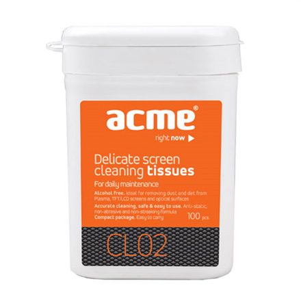 Чистящее средство Acme CL02 Screen Cleaning Wipes TFT/LCD 100шт влажные салфетки