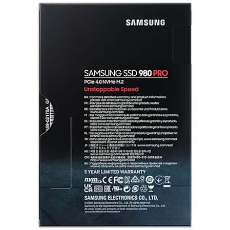 Внутренний SSD-накопитель 1000Gb Samsung 980 Pro (MZ-V8P1T0BW) M.2 2280 PCI-E 4.0 x4