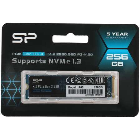 Внутренний SSD-накопитель 256Gb Silicon Power P34A60 SP256GBP34A60M28 M.2 2280 PCIe NVMe 3.0 x4