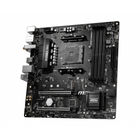 Материнская плата MSI B450M Bazooka Max WIFI B450 Socket AM4 4xDDR4, 4xSATA3, RAID, 1xM.2, 1xPCI-E16x, 4xUSB3.1, HDMI, Wi-Fi, Glan, mATX