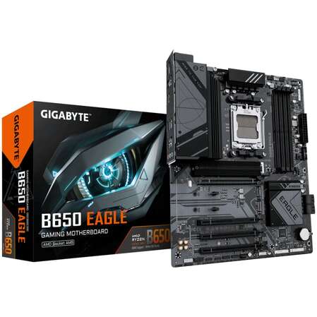 Материнская плата Gigabyte B650 Eagle Socket-AM5 AMD B650 4xDDR5, 4xSATA3, RAID, 3xM.2, 4xPCI-E16x, 2xUSB3.2, 1xUSB3.2 Type C, DP, HDMI, 2.5Glan, ATX Ret