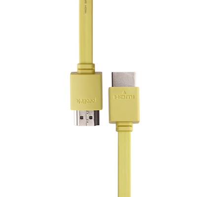 Кабель HDMI-HDMI v2.0 1.5м Prolink (PB358Y-0150) Блистер Желтый плоский