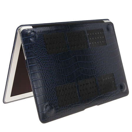 Чехол жесткий для MacBook Air 11" Heddy, кожаный, темно-синий кроко