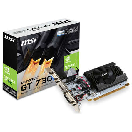 Видеокарта MSI GeForce GT 730 1024Mb, N730K-1GD5LP/OCV1 DVI, HDMI, VGA Ret
