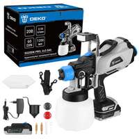 Аккумуляторный краскопульт Deko SG20DK PRO, 20В, 1200 мл, 2x3.0Ач 083-1136