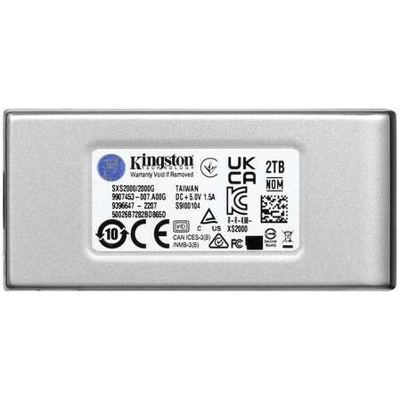 Внешний SSD-накопитель 2Tb Kingston XS2000 SXS2000/2000GA (SSD) USB 3.2 серебристый