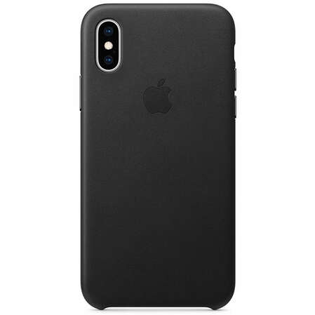 Чехол для Apple iPhone Xs Leather Case Black