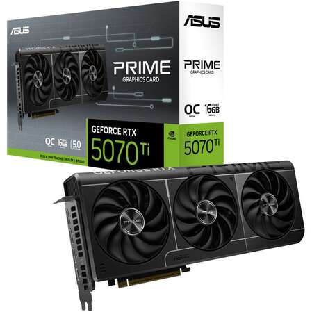 Видеокарта ASUS GeForce RTX 5070 Ti 16384Mb, Prime OC 16 Gb (Prime-RTX5070TI-O16G) 1xHDMI, 3xDP, Ret