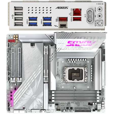 Материнская плата Gigabyte Z890 AORUS Elite X Ice Z890 Soc-1851 4xDDR5, 4xSATA3, RAID, 5хM.2, 3xPCI-E16x, 6xUSB3.2, 1xUSB3.2 Type C, DP, WiFi, 2.5Glan, ATX