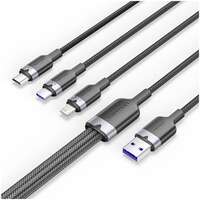 Кабель USB-A 2.0 - Type C/MicroB/Lightning 1.5м. Vention (CTRBG) черный