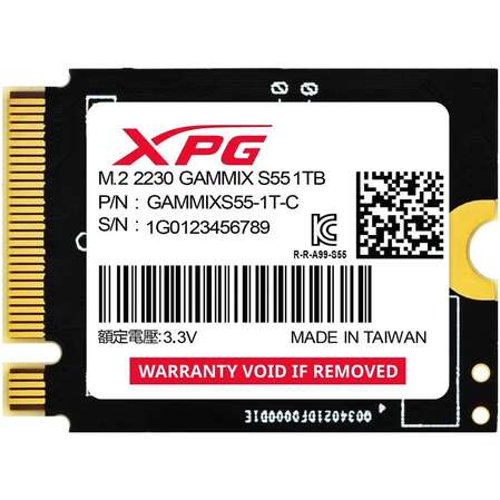 Внутренний SSD-накопитель 1000Gb A-Data Gammix S55 SGAMMIXS55-1T-C M.2 2230 PCIe NVMe 4.0 x4