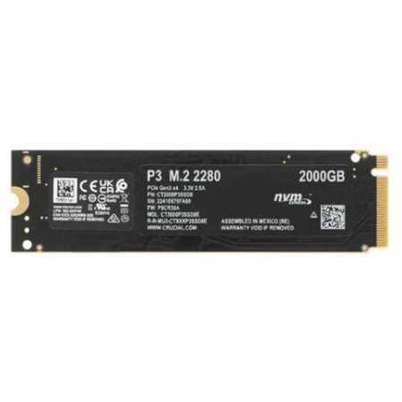 Внутренний SSD-накопитель 2000Gb Crucial P3 (CT2000P3SSD8) M.2 2280 PCIe NVMe 3.0 x4