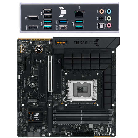 Материнская плата ASUS TUF Gaming B760M-Plus II B760 Socket-1700 4xDDR5, 4xSATA3, RAID, 3xM.2, 2xPCI-E16x, 3xUSB3.2, 1xUSB3.2 Type C, DP, HDMI, 2.5Glan, mATX