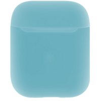 Чехол силиконовый Brosco для Apple AirPods 2 голубой