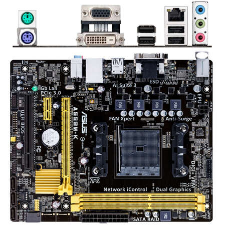 Материнская плата ASUS A55BM-K Socket-FM2+, AMD A55, 2xDDR3, 1xPCI-E16x, Raid mATX