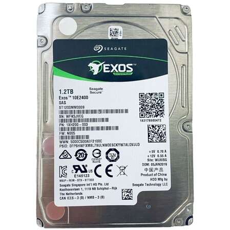 Внутренний жесткий диск 2,5" 2.5" 1200Gb Seagate Exos 10E2400 (ST1200MM0009) 128Mb 10000rpm SAS