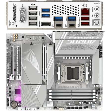 Материнская плата Gigabyte X870 AORUS Elite Wifi7 Ice Socket-AM5 AMD X870 4xDDR5, 4xSATA3, RAID, 4xM.2, 3xPCI-E16x, 6xUSB3.2, 2xUSB3.2 Type C, DP, HDMI, Glan, ATX Ret