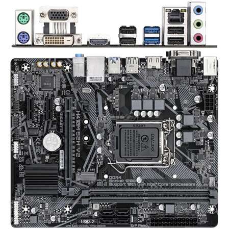 Материнская плата Gigabyte H410M S2H V2 2.1 Q470 Socket-1200 2xDDR4, 4xSATA3, 1xM.2, 1xPCI-E16x, 2xUSB3.2, D-Sub, DVI-D, HDMI, Glan, mATX