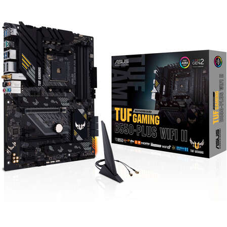 Материнская плата ASUS TUF Gaming B550-Plus Wifi II B550 Socket AM4 4xDDR4, 6xSATA3, RAID, 2xM.2, 2xPCI-E16x, 5xUSB3.2, 1xUSB3.2 Type C, DP, HDMI, Wi-Fi, 2.5Glan, ATX