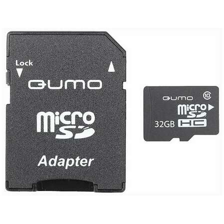 Карта памяти Micro SecureDigital 32Gb Qumo UHS-I 3.0 ( QM32GMICSDHC10U3 ) адаптер SD