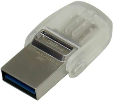 USB Flash накопитель 32GB Kingston DataTraveler micro DUO 3C (DTDUO3C/32GB) USB 3.1 Серый