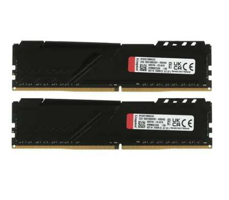 Модуль памяти DIMM 32Gb 2х16Gb DDR4 PC25600 3200MHz Kingston Fury Beast Black (KF432C16BBK2/32)