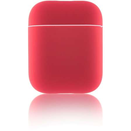 Чехол силиконовый Brosco для Apple AirPods розово-красный