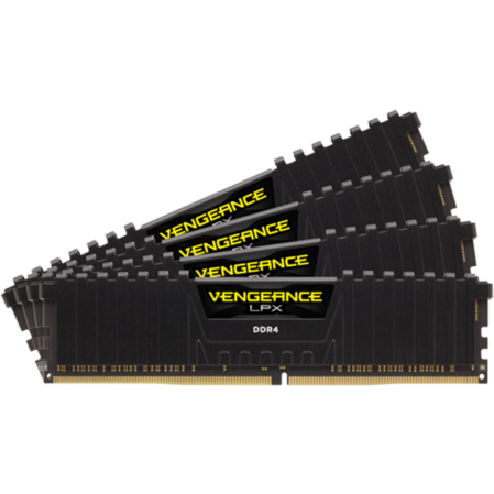 Модуль памяти DIMM 64Gb 4х16Gb DDR4 PC24000 3000MHz Corsair Vengeance Black Heat spreader, XMP 2.0 (CMK64GX4M4C3000C15)