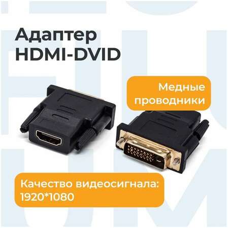 Адаптер HDMI-DVI-D Filum FL-A-HF-DVIDM-2, разъемы: HDMI A female-DVI-D double link male