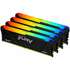 Модуль памяти DIMM 128Gb 4х32Gb DDR4 PC25600 3200MHz Kingston Fury Beast RGB Black (KF432C16BB2AK4/128)