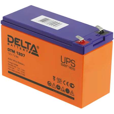 Батарея Delta DTM 1207, 12V  7Ah (Battery replacement APC rbc2, rbc22, rbc23, rbc48, rbc113, rbc123, rbc132, sybt5 12A)