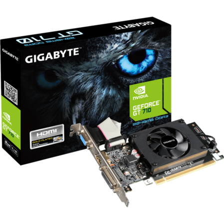 Видеокарта Gigabyte GeForce GT 710 2024Mb, GV-N710D3-2GL D-Sub, DVI, HDMI
