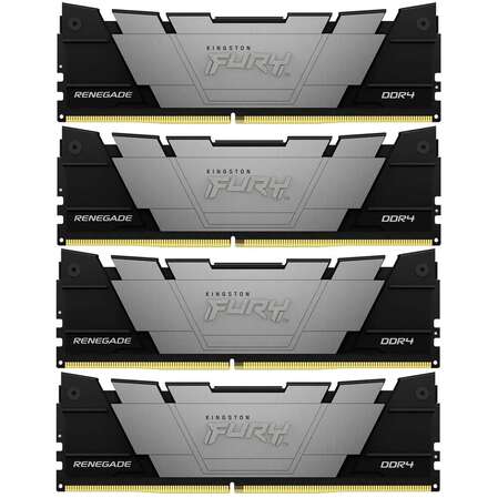 Модуль памяти DIMM 128Gb 4х32Gb DDR4 PC25600 3200MHz Kingston Fury Renegade Black (KF432C16RB2K4/128)