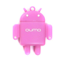 Micro SecureDigital 8Gb HC Qumo class10 (QM8GCR-MSD10-FD-PNK) + USB картридер FUNDROID Розовый
