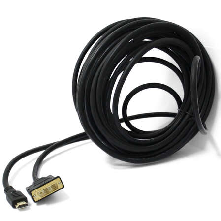 Кабель HDMI-DVI 30м single link черный, зол.конт, экран