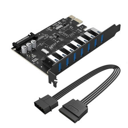 Контроллер Orico PVU3-7U, 7 port USB3.0, PCI-E