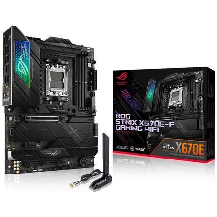 Материнская плата ASUS ROG Strix X670E-F Gaming WiFi X670 Socket AM5 4xDDR5, 4xSATA3, RAID, 4xM.2, 2xPCI-E16x, 7xUSB3.2, 3xUSB3.2 Type C, DP, HDMI, WiFi, 2.5Glan, ATX