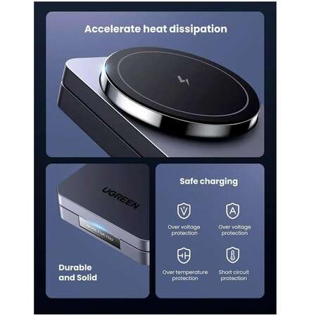 Беспроводная зарядная панель 2 в 1 Для IPhone, Airpods Ugreen W528 (45056) 7.5W Grey