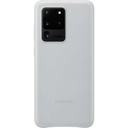 Чехол для Samsung Galaxy S20 Ultra SM-G988 Leather Cover серебристый