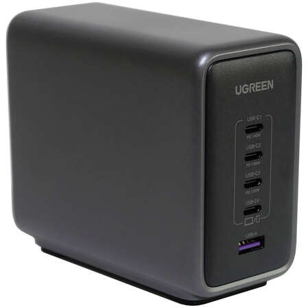 Сетевое зарядное устройство Ugreen Nexode CD333 (90903B) 300W GaN 4xUSB-C + USB-A темно-серый