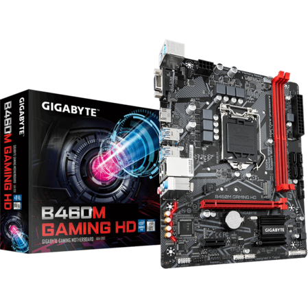 Материнская плата Gigabyte B460M Gaming HD B460 Socket-1200 2xDDR4, 4xSATA3, 1xM.2, 1xPCI-E16x, 4xUSB3.2, D-Sub, HDMI, Glan, mATX