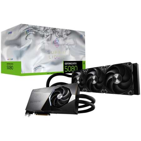 Видеокарта MSI GeForce RTX 5080 16384Mb, Suprim Liquid SOC 16 Gb (RTX 5080 16Gb Suprim Liquid SOC) 1xHDMI, 3xDP, Ret