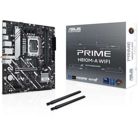 Материнская плата ASUS Prime H810M-A WIFI H810 Soc-1851 2xDDR5, 4xSATA3, 2хM.2, 1xPCI-E16x, 2xUSB3.2, DP, HDMI, WiFi, Glan, mATX