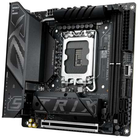 Материнская плата ASUS ROG Strix B860-I Gaming WiFi B860 Soc-1851 2xDDR5, 4xSATA3, RAID, 2хM.2, 1xPCI-E16x, 4xUSB3.2, 2xUSB3.2 Type C, DP, HDMI, WiFi, 2.5Glan, Mini-ITX