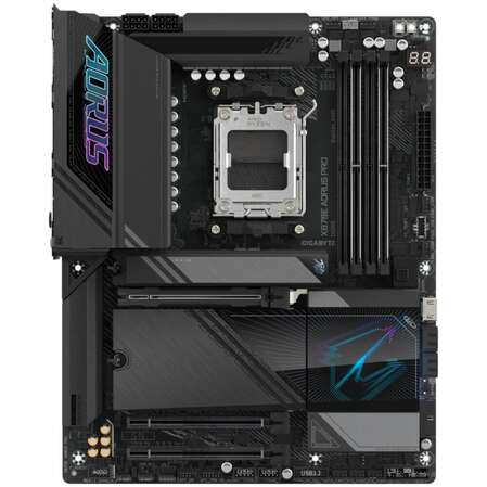 Материнская плата Gigabyte X870E AORUS Pro Socket-AM5 AMD X870E 4xDDR5, 4xSATA3, RAID, 4xM.2, 3xPCI-E16x, 7xUSB3.2, 2xUSB3.2 Type C, DP, HDMI, WiFi, 2.5Glan, ATX Ret