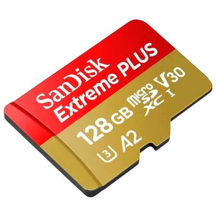 Карта памяти Micro SecureDigital 128Gb SanDisk Class 10 UHS-I A2 C10 V30 U3 Extreme Plus (SDSQXBZ-128G-GN6MA)