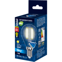 Светодиодная лампа Uniel Sky LED-G45-6W/WW/E14/CL PLS02WH UL-00000197